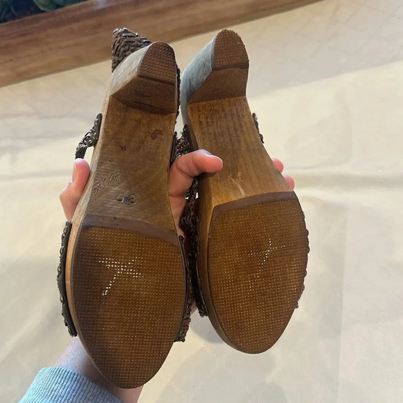 SANITA KIRSTEN PLATEAU BROWN INTERLACED ELASTIC PLATFORM SANDALS EU‎ 39 - Picture 4 of 5